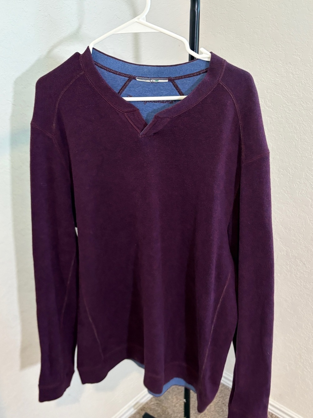 Tommy Bahama Reversible knit Men's Crewneck Sweater in Deep Plussm